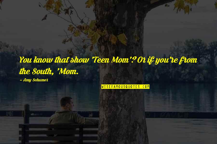 Kindest Hearts Quotes By Amy Schumer: You know that show 'Teen Mom'? Or if