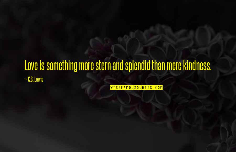 Kindness And Love Quotes By C.S. Lewis: Love is something more stern and splendid than