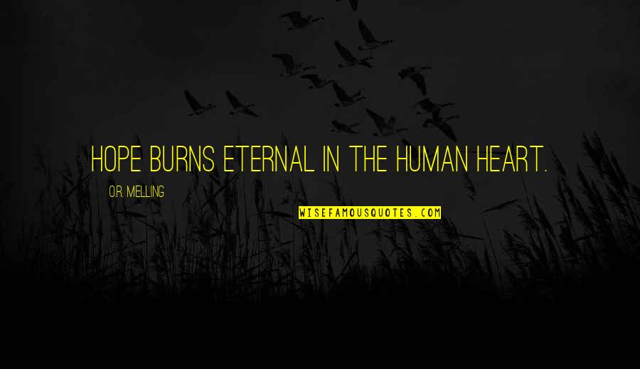 Kindness Changes Everything Quotes By O.R. Melling: Hope burns eternal in the human heart.