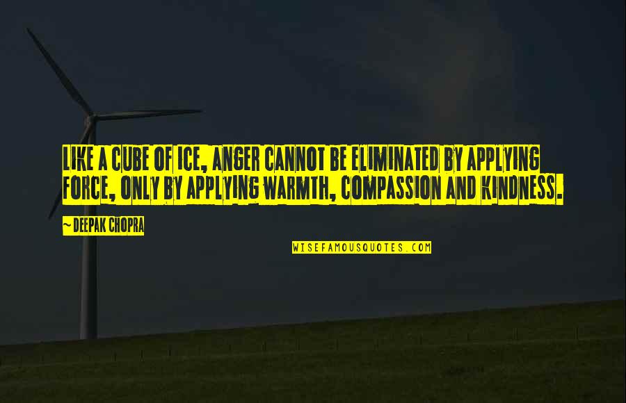 Kindness Compassion Quotes By Deepak Chopra: Like a cube of ice, anger cannot be