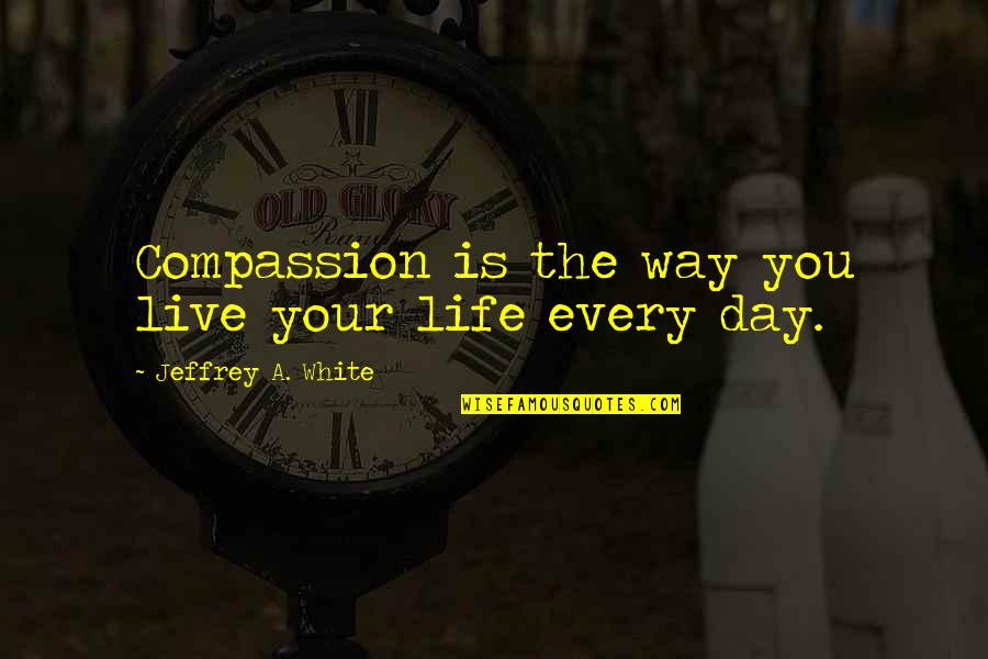 Kindness Compassion Quotes By Jeffrey A. White: Compassion is the way you live your life