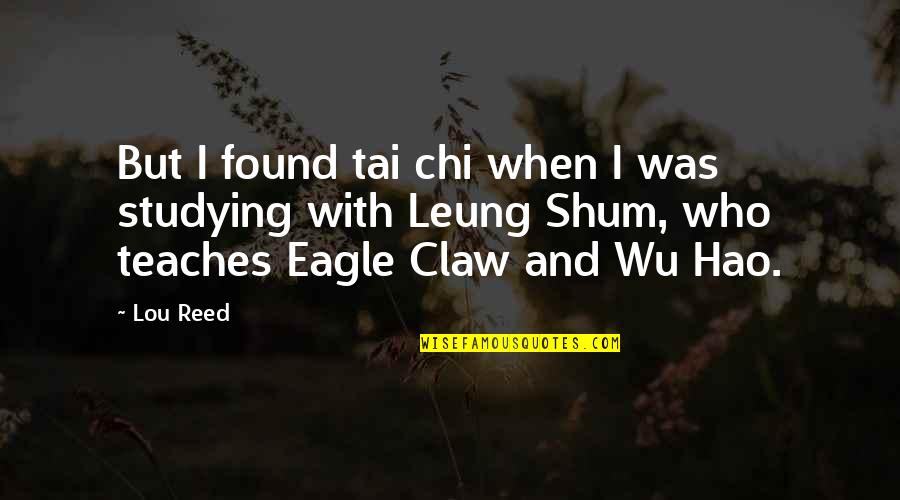 Kindness Is Loaning Someone Your Strength Quotes By Lou Reed: But I found tai chi when I was Kindness Is Loaning Someone Your Strength Quotes By Lou Reed: But I found tai chi when I was
