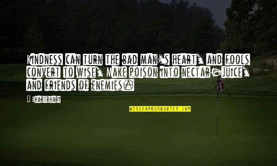 Kindness Of The Heart Quotes By Bhartrhari: Kindness can turn the bad man's heart, and