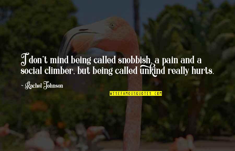 Kindness To Animals Quotes By Rachel Johnson: I don't mind being called snobbish, a pain