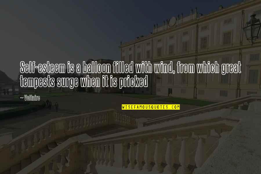 Kindness Winnie The Pooh Quotes By Voltaire: Self-esteem is a balloon filled with wind, from