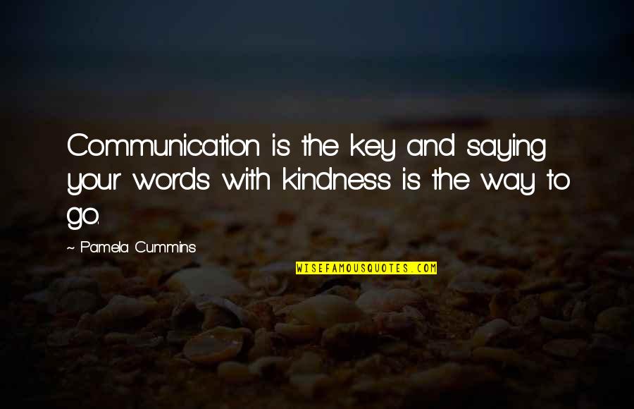 Kindness Words Quotes By Pamela Cummins: Communication is the key and saying your words