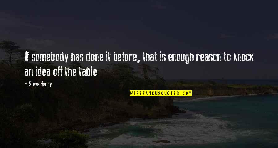Kindness You Spread Quotes By Steve Henry: If somebody has done it before, that is