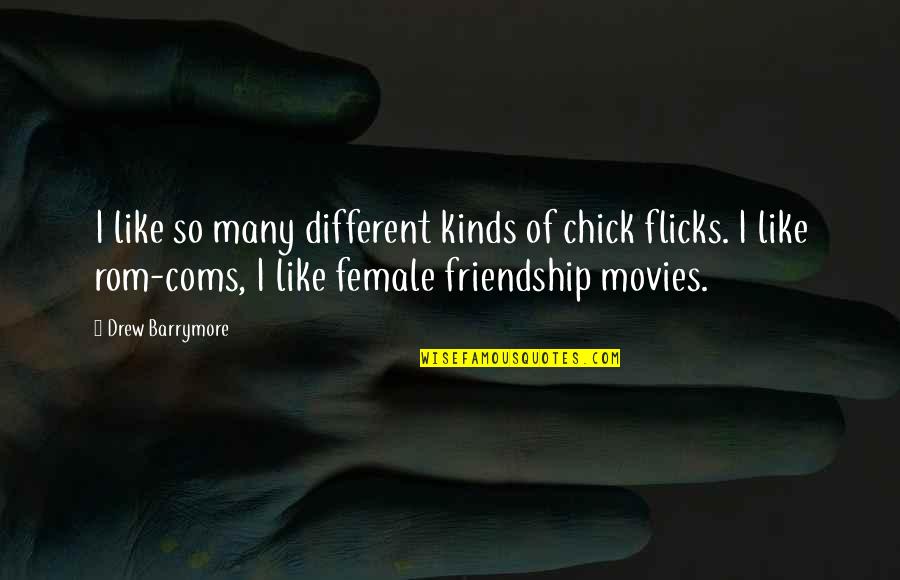 Kinds Of Friendship Quotes By Drew Barrymore: I like so many different kinds of chick