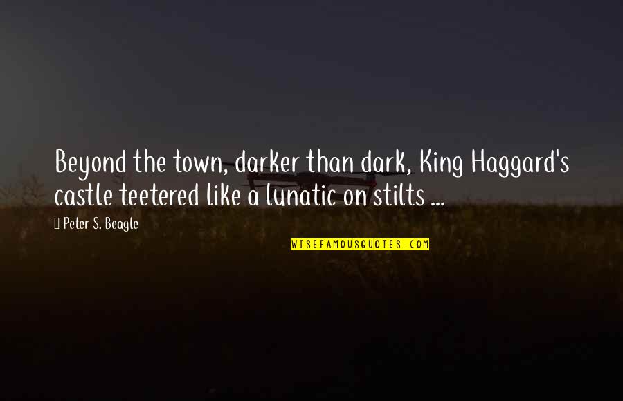 King And Castle Quotes By Peter S. Beagle: Beyond the town, darker than dark, King Haggard's