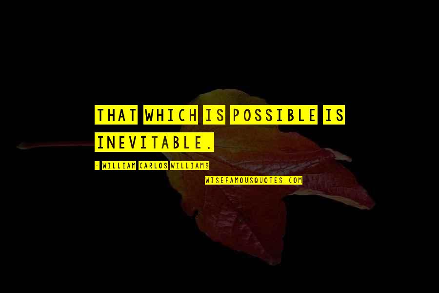 King Kalakaua Quotes By William Carlos Williams: That which is possible is inevitable.