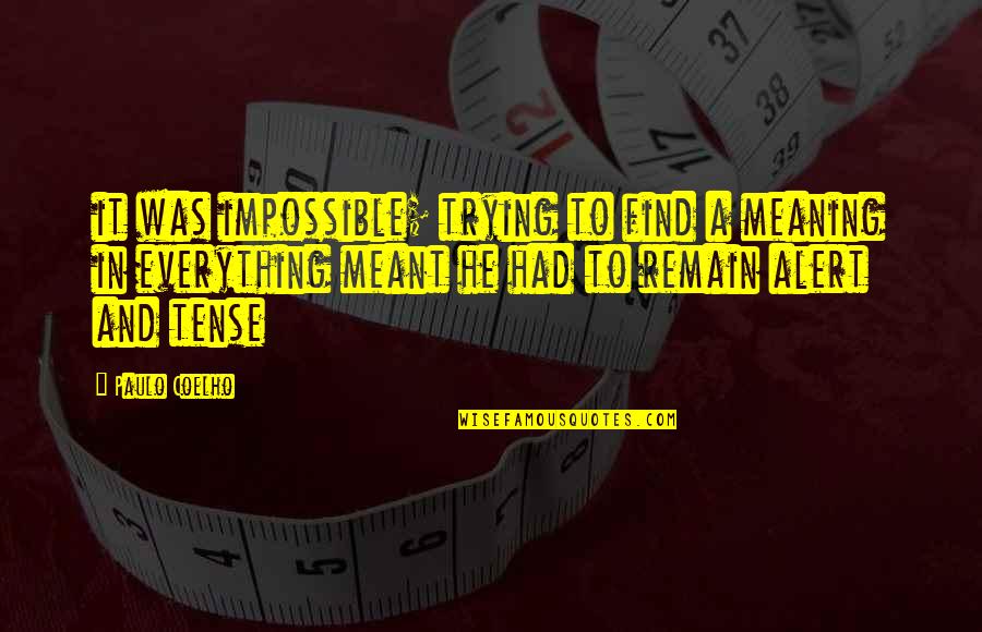 King Leoric Quotes By Paulo Coelho: it was impossible; trying to find a meaning
