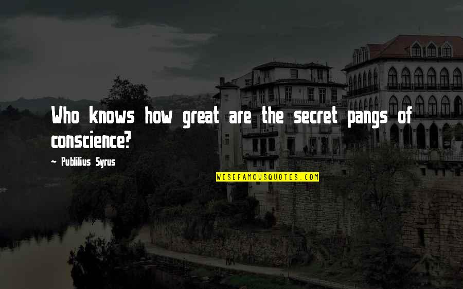 King Of New York Famous Quotes By Publilius Syrus: Who knows how great are the secret pangs