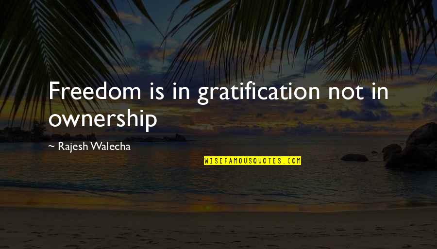 King Of Scotland Famous Quotes By Rajesh Walecha: Freedom is in gratification not in ownership