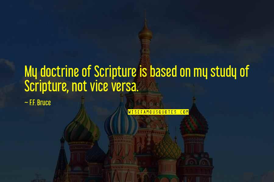 Kingdom All Good Quotes By F.F. Bruce: My doctrine of Scripture is based on my