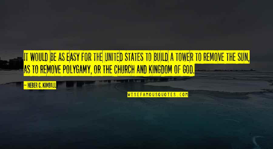 Kingdom Tower Quotes By Heber C. Kimball: It would be as easy for the United Kingdom Tower Quotes By Heber C. Kimball: It would be as easy for the United