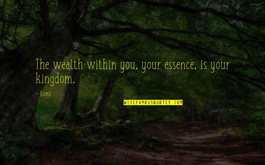 Kingdoms Quotes By Rumi: The wealth within you, your essence, is your