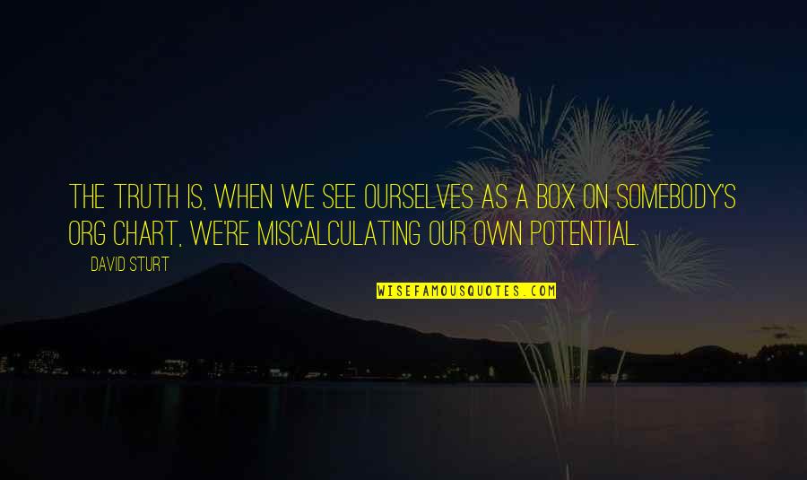 Kinghantr Quotes By David Sturt: The truth is, when we see ourselves as