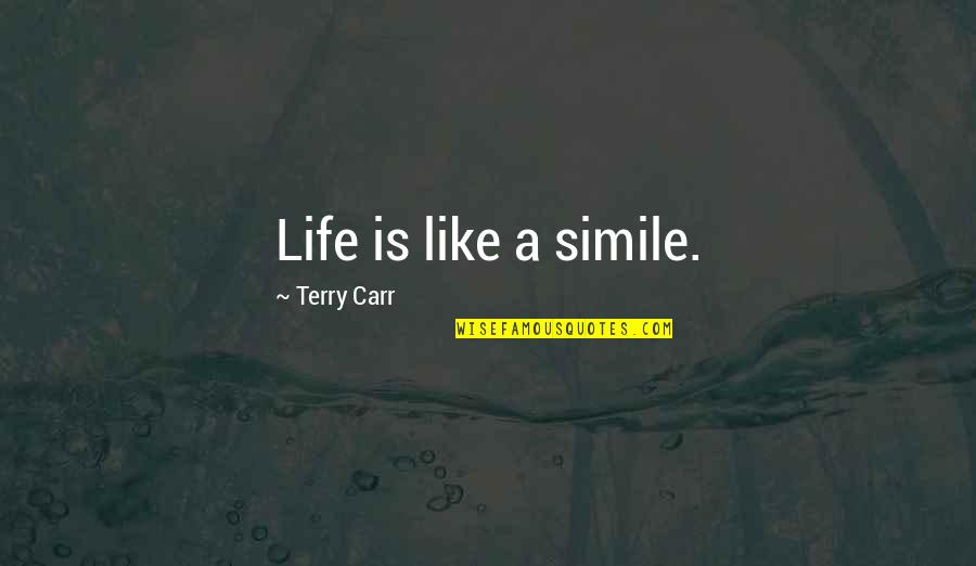 Kinging Video Quotes By Terry Carr: Life is like a simile. Kinging Video Quotes By Terry Carr: Life is like a simile.