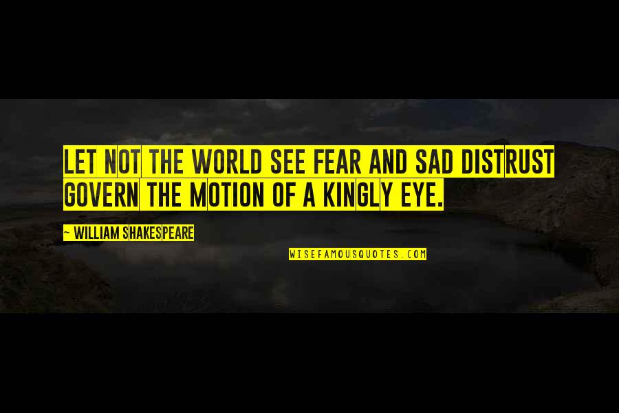 Kingly Quotes By William Shakespeare: Let not the world see fear and sad