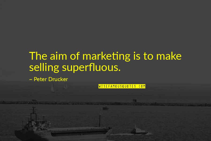 Kingsbery Safe Quotes By Peter Drucker: The aim of marketing is to make selling