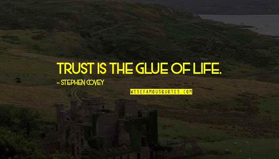 Kingsley Davis Quotes By Stephen Covey: Trust is the glue of life.