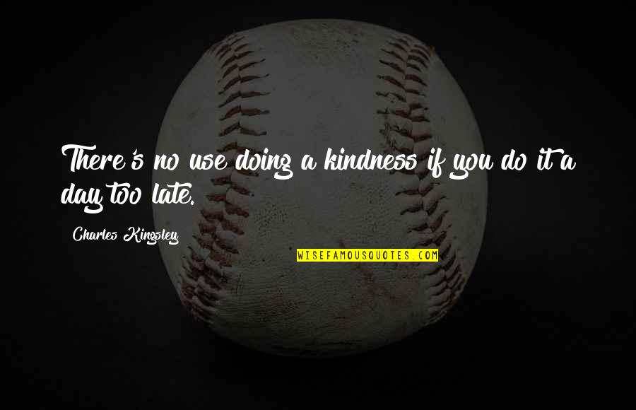 Kingsley's Quotes By Charles Kingsley: There's no use doing a kindness if you