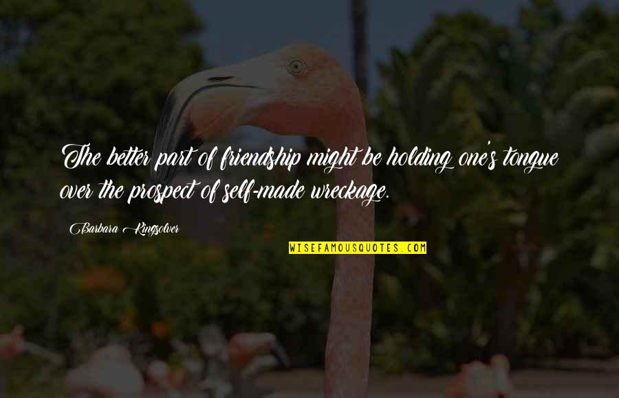 Kingsolver's Quotes By Barbara Kingsolver: The better part of friendship might be holding Kingsolver's Quotes By Barbara Kingsolver: The better part of friendship might be holding