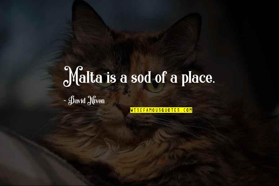 Kiniko Edge Quotes By David Niven: Malta is a sod of a place.
