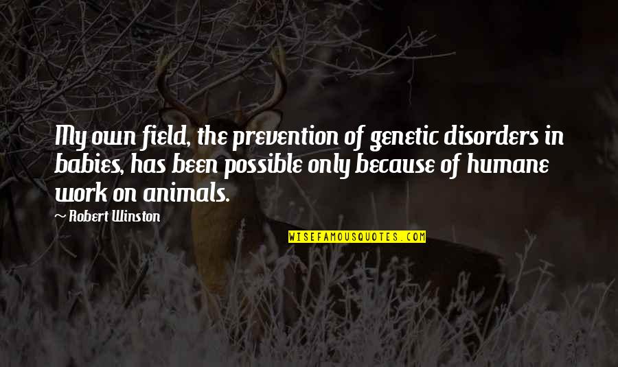 Kinja Quotes By Robert Winston: My own field, the prevention of genetic disorders