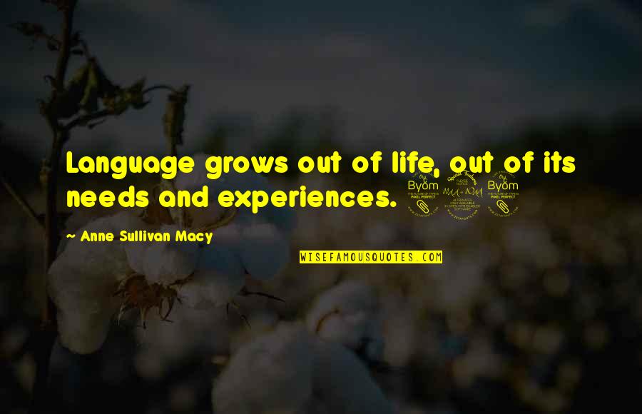 Kino's Quotes By Anne Sullivan Macy: Language grows out of life, out of its