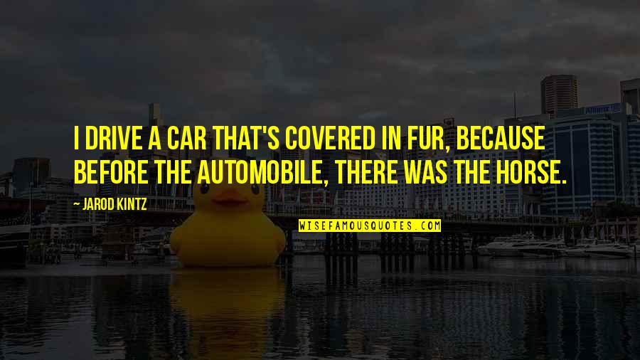 Kintz's Quotes By Jarod Kintz: I drive a car that's covered in fur,