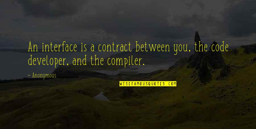 Kiran Kumar Wife Quotes By Anonymous: An interface is a contract between you, the