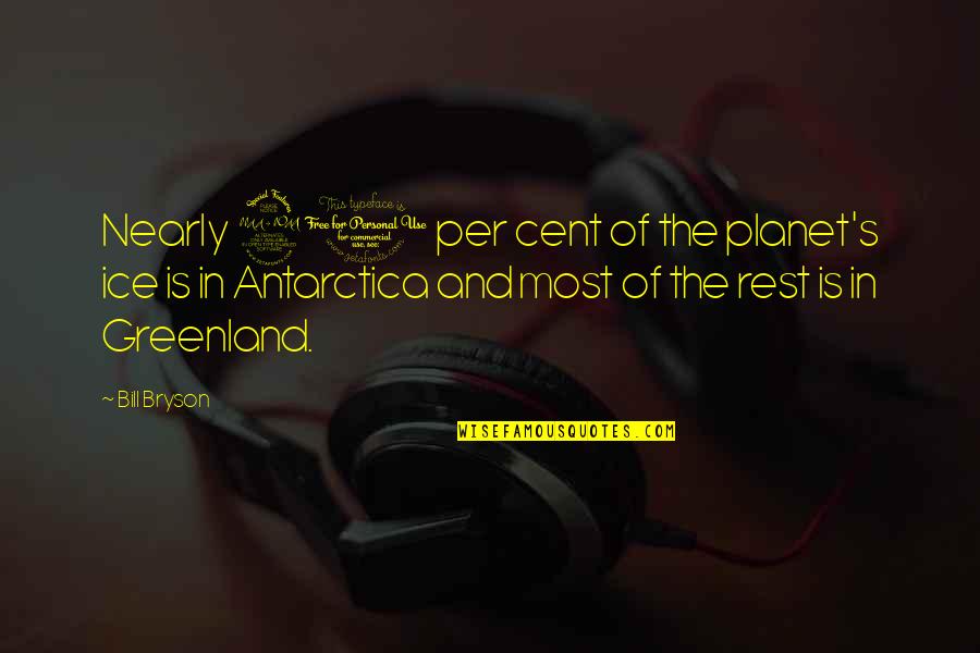 Kirchners Owatonna Quotes By Bill Bryson: Nearly 90 per cent of the planet's ice Kirchners Owatonna Quotes By Bill Bryson: Nearly 90 per cent of the planet's ice