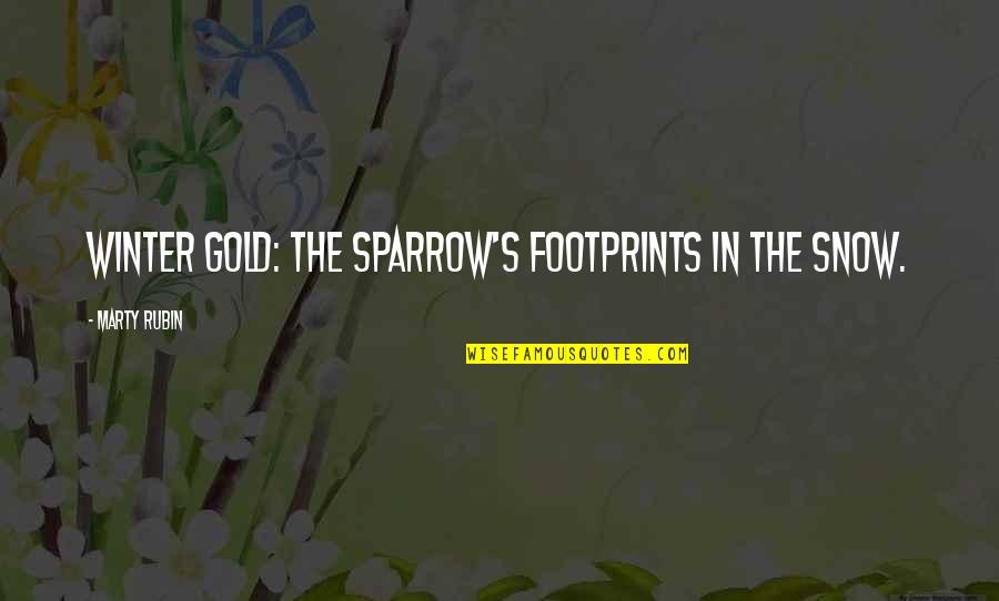 Kiriaki Vaion Quotes By Marty Rubin: Winter gold: the sparrow's footprints in the snow. Kiriaki Vaion Quotes By Marty Rubin: Winter gold: the sparrow's footprints in the snow.