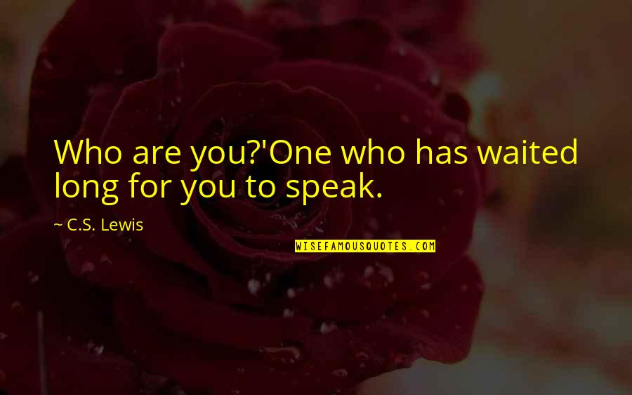 Kirimoto Instructions Quotes By C.S. Lewis: Who are you?'One who has waited long for