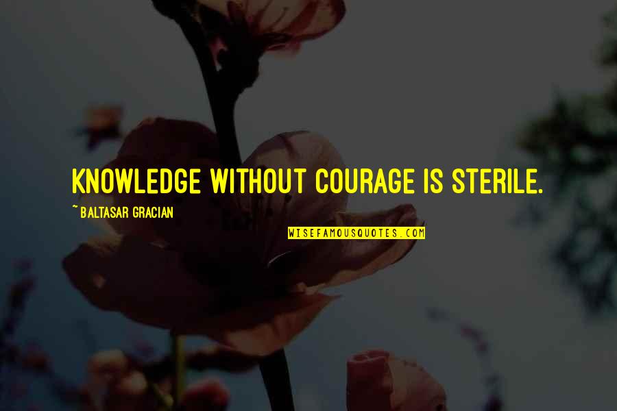 Kirioshi Quotes By Baltasar Gracian: Knowledge without courage is sterile.