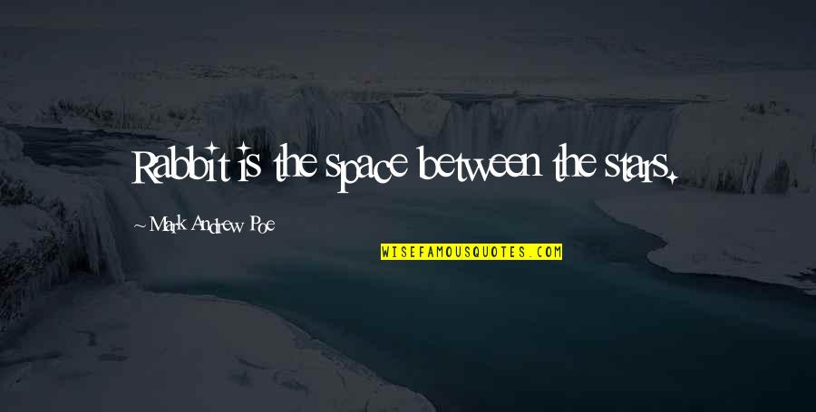 Kirjandi Quotes By Mark Andrew Poe: Rabbit is the space between the stars. Kirjandi Quotes By Mark Andrew Poe: Rabbit is the space between the stars.