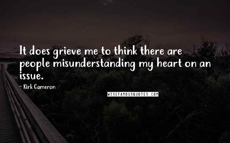Kirk Cameron quotes: It does grieve me to think there are people misunderstanding my heart on an issue.
