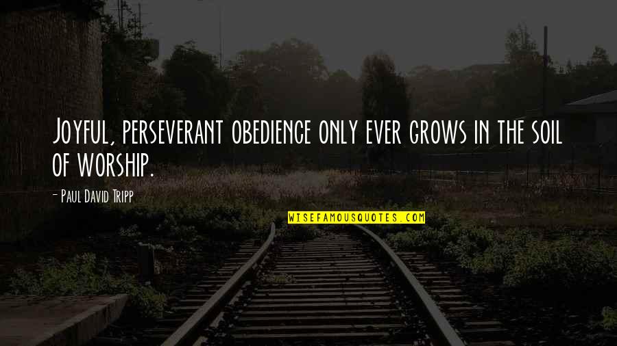 Kirk Weisler Quotes By Paul David Tripp: Joyful, perseverant obedience only ever grows in the Kirk Weisler Quotes By Paul David Tripp: Joyful, perseverant obedience only ever grows in the