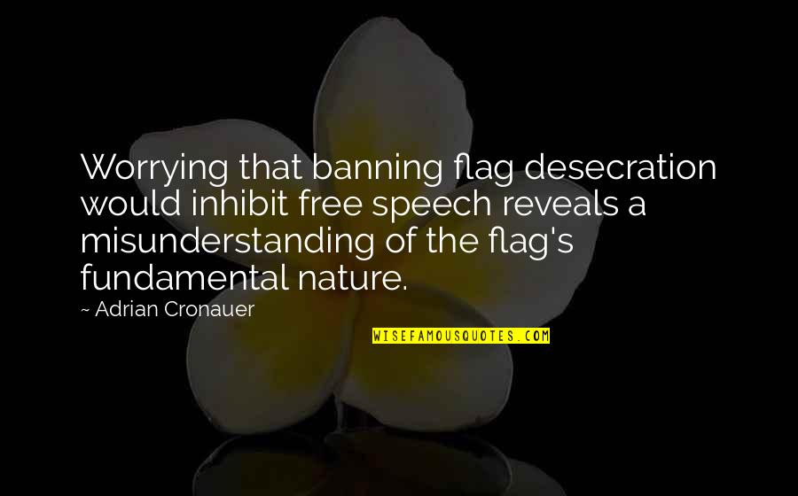 Kirkcaldy Quotes By Adrian Cronauer: Worrying that banning flag desecration would inhibit free