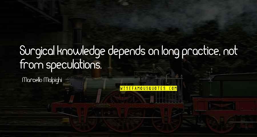 Kirkcaldy Quotes By Marcello Malpighi: Surgical knowledge depends on long practice, not from