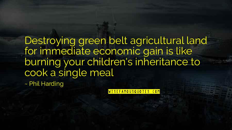 Kirmesfanmopohl Quotes By Phil Harding: Destroying green belt agricultural land for immediate economic