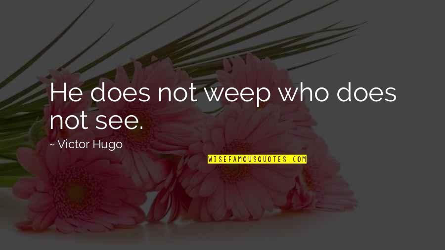 Kirmesfanmopohl Quotes By Victor Hugo: He does not weep who does not see.