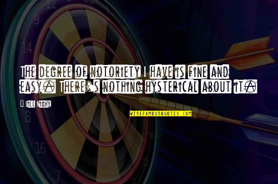 Kirschkernkissen Quotes By Bill Nighy: The degree of notoriety I have is fine