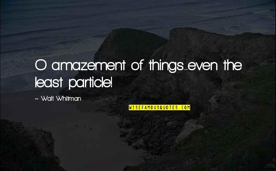 Kirtash Handicapped Quotes By Walt Whitman: O amazement of things-even the least particle! Kirtash Handicapped Quotes By Walt Whitman: O amazement of things-even the least particle!