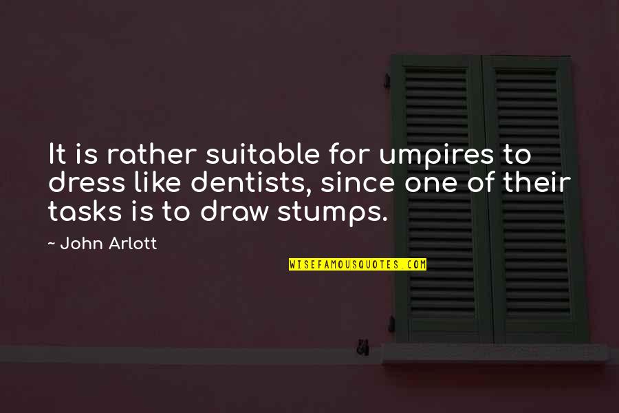 Kisa Quotes By John Arlott: It is rather suitable for umpires to dress