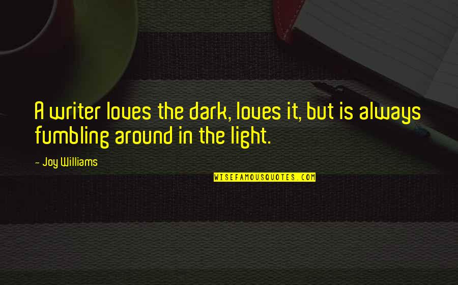 Kisii Wise Quotes By Joy Williams: A writer loves the dark, loves it, but