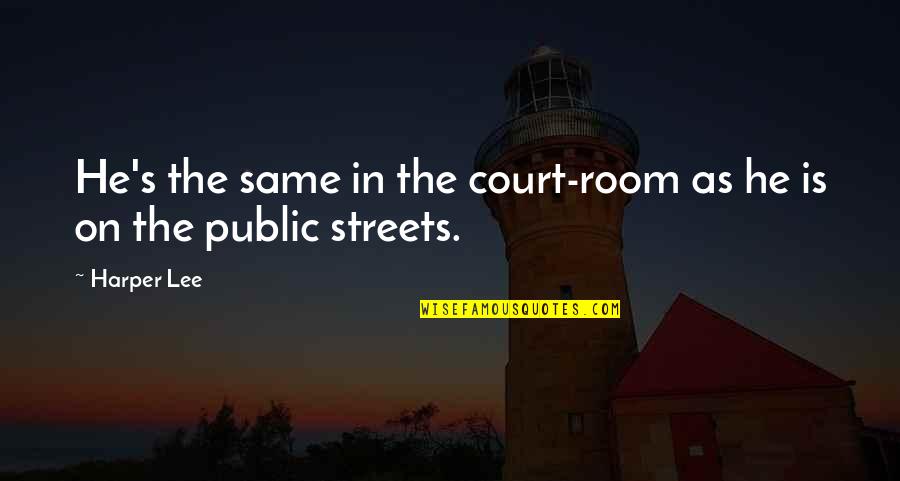 Kiss Images N Quotes By Harper Lee: He's the same in the court-room as he