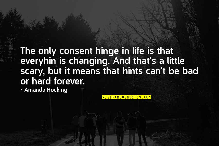 Kissable Quotes By Amanda Hocking: The only consent hinge in life is that