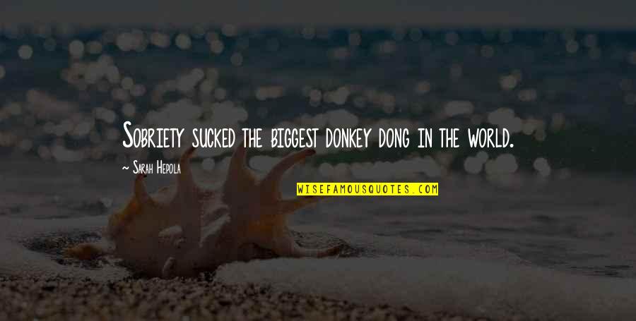 Kissing Quote Quotes By Sarah Hepola: Sobriety sucked the biggest donkey dong in the